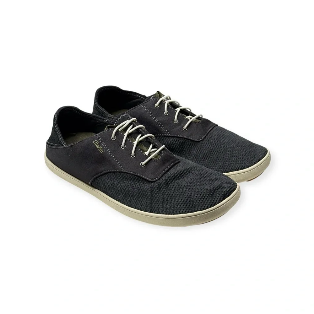 OluKai ʊ Nohea Moku Boat Shoe Drop In Heel Sneaker ʊ Black ʊ 12M 45 ʊ Wet Dry